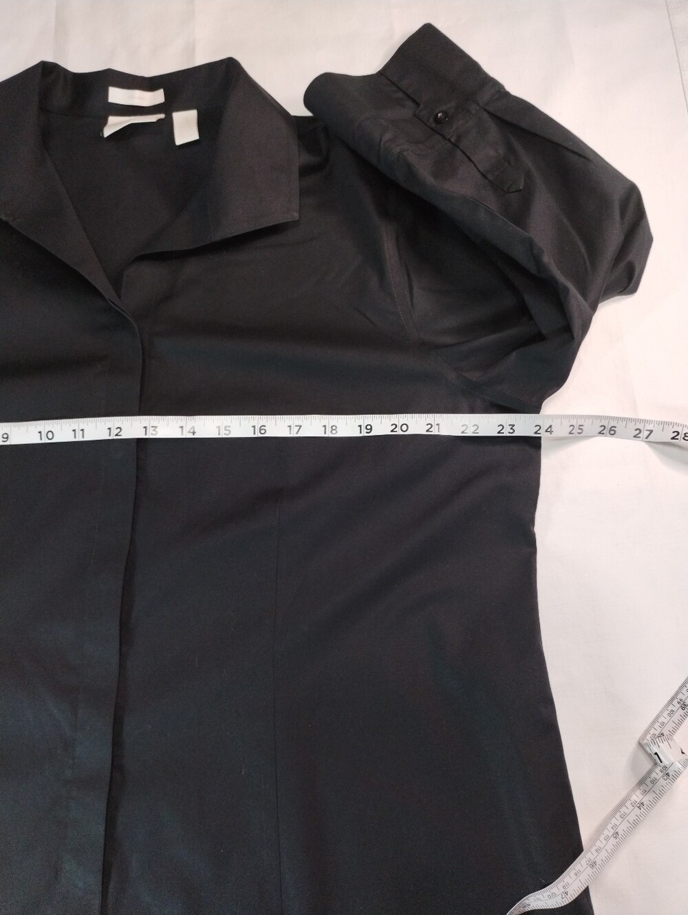 Chico's Black Blouse with Clean Collar Size (3) - Picture 4 of 9